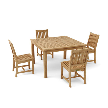 Anderson Teak Windsor Rialto Side Chair 5-Pieces Dining Table Set