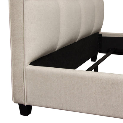 Devon Grid Tufted Eastern King Bed in Sand Fabric by Diamond Sofa