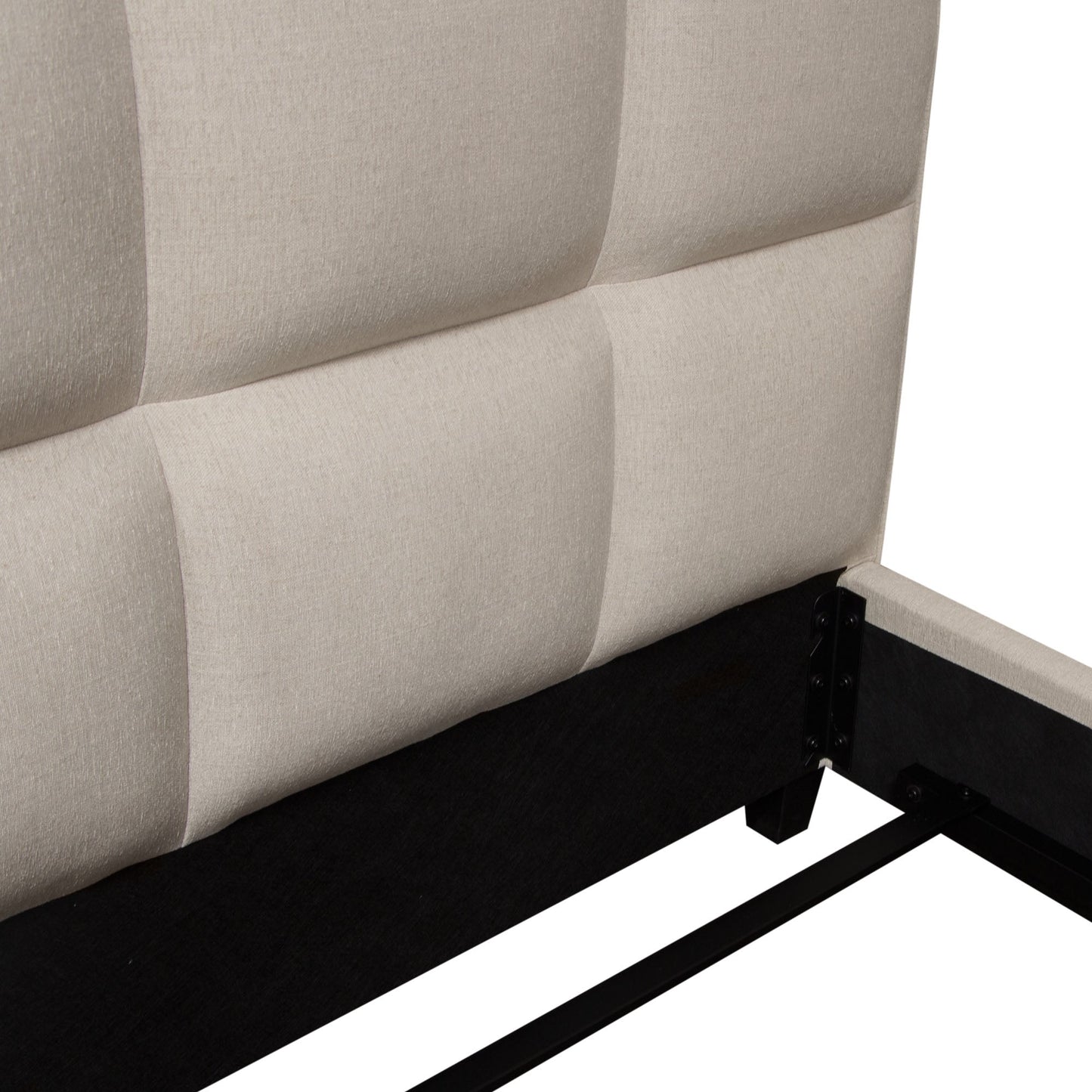 Devon Grid Tufted Eastern King Bed in Sand Fabric by Diamond Sofa