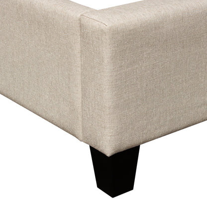 Devon Grid Tufted Queen Bed in Sand Fabric by Diamond Sofa
