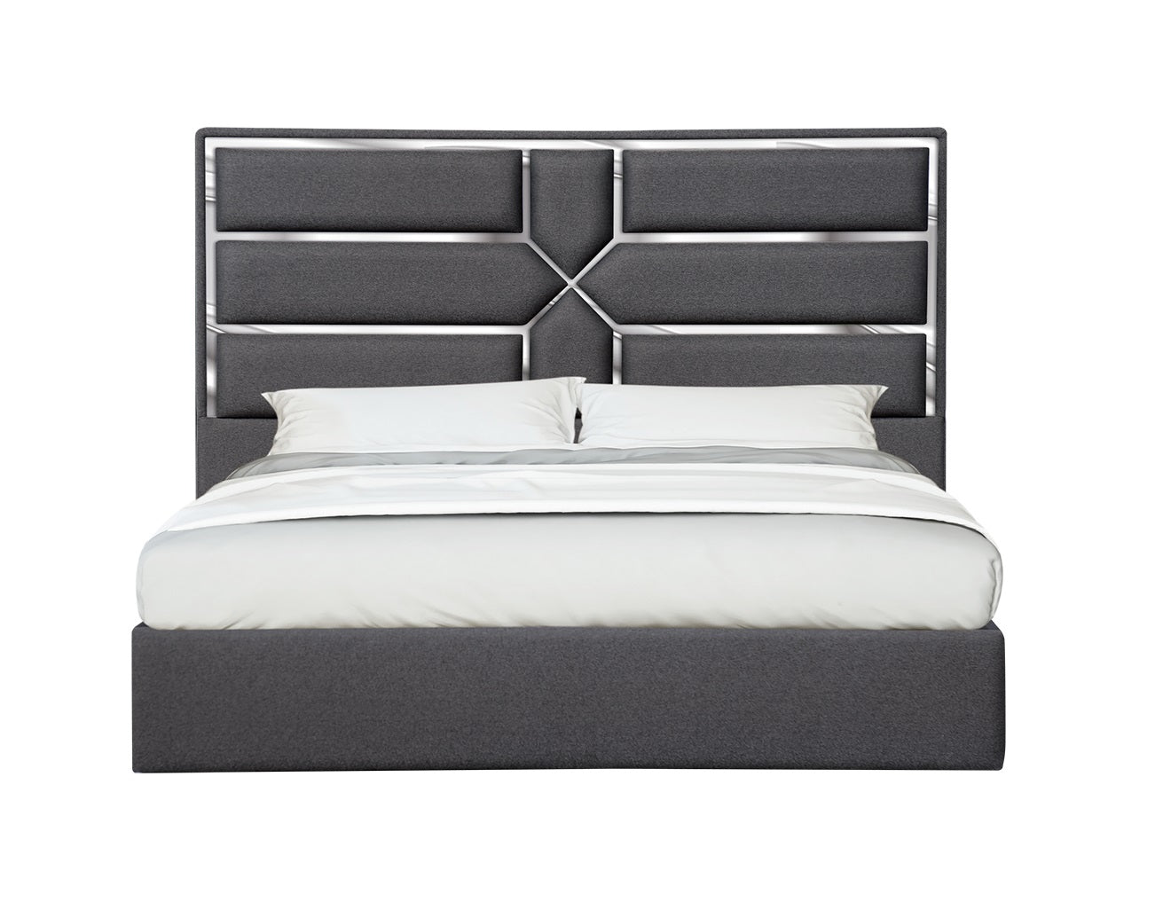 J&M Furniture Da Vinci Queen Bed in Charcoal