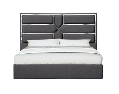 J&M Furniture Da Vinci Queen Bed in Charcoal