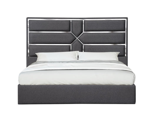 J&M Furniture Da Vinci Queen Bed in Charcoal