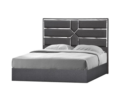 J&M Furniture Da Vinci Queen Bed in Charcoal