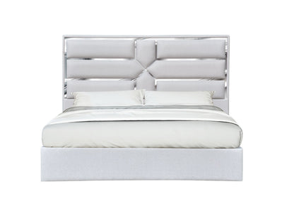 J&M Furniture Da Vinci King Bed in Silver Grey