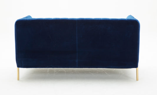 J&M Furniture Deco Love Seat in Blue Fabric