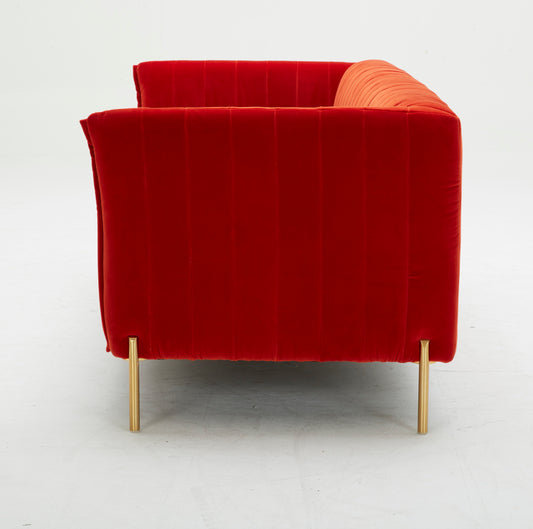 J&M Furniture Deco Love Seat in Pumpkin Fabric
