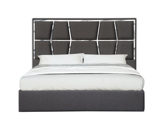 J&M Furniture Degas Queen Bed in Charcoal