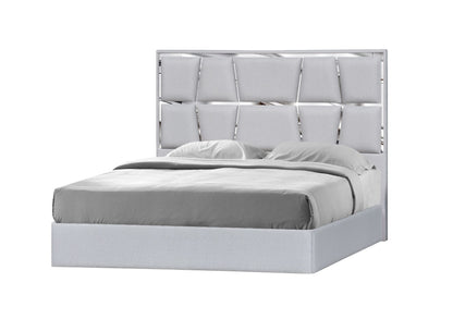 J&M Furniture Degas King Bed in Silver Grey