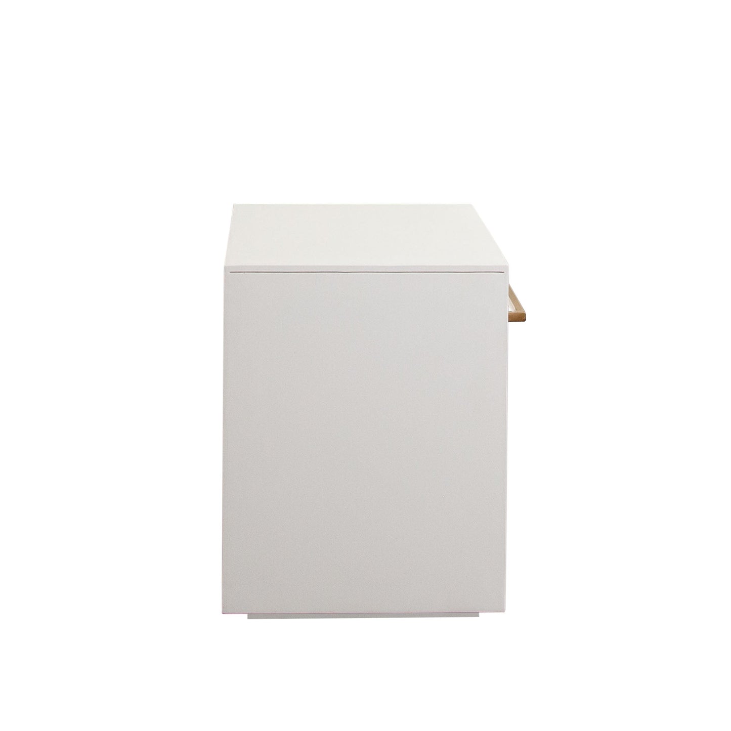 Encore Solid Mango Wood 1-Drawer End Table in White Finish w/ Gold Metal Handle by Diamond Sofa