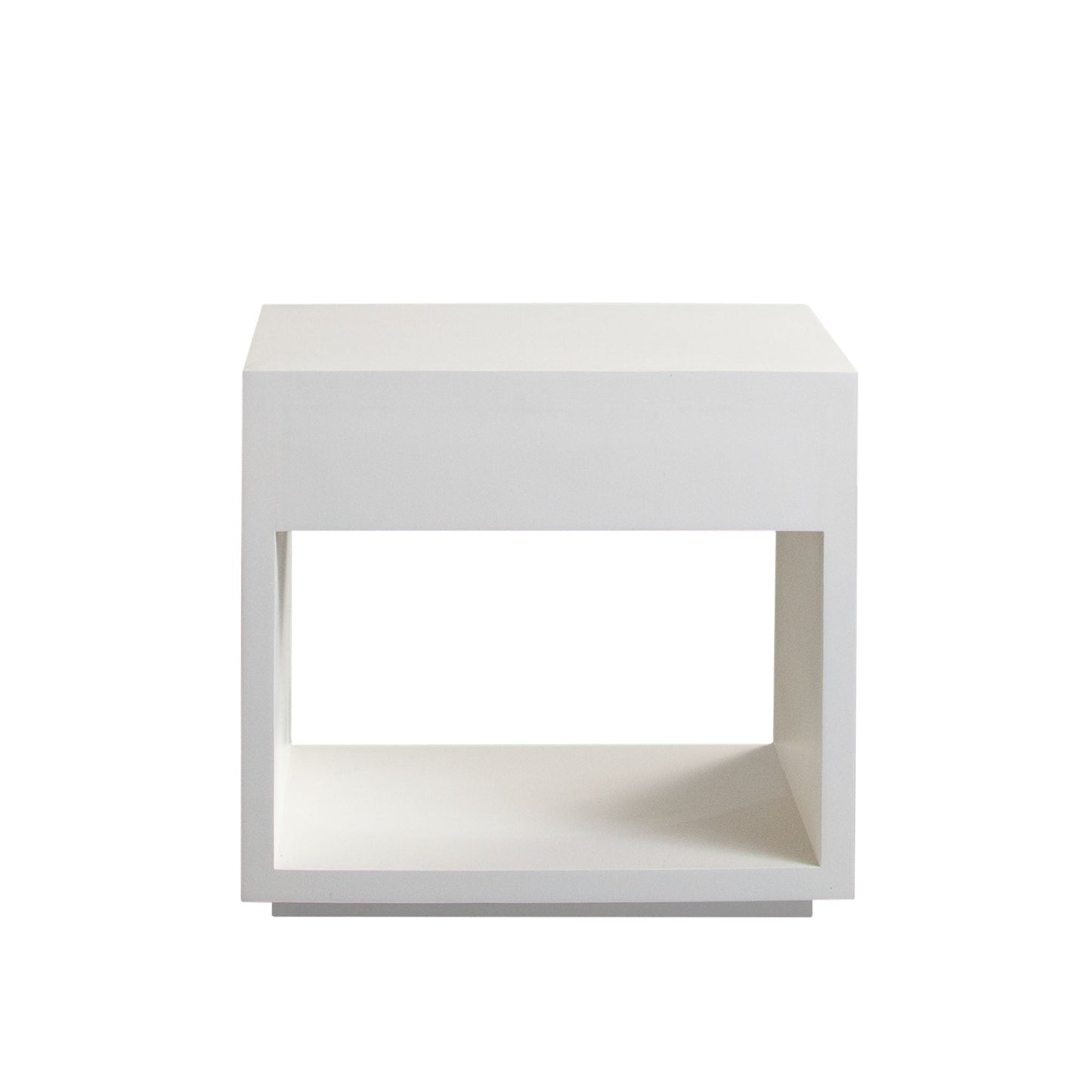 Encore Solid Mango Wood 1-Drawer End Table in White Finish w/ Gold Metal Handle by Diamond Sofa