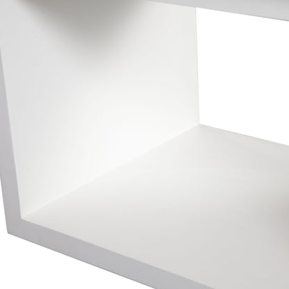 Encore Solid Mango Wood 1-Drawer End Table in White Finish w/ Gold Metal Handle by Diamond Sofa