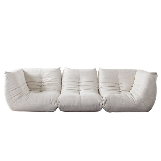 Ezra 3PC Modular Sofa in Cream Fabric by Diamond Sofa