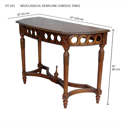 Anderson Teak Neoclassical Demilune Console