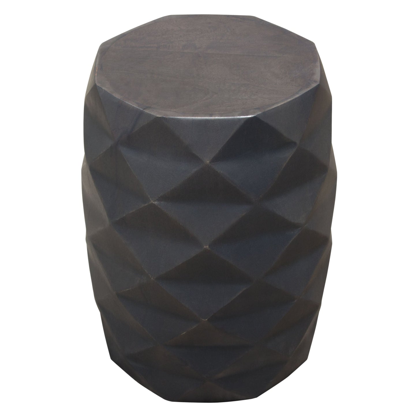 Fig Solid Mango Wood Accent Table in Grey Finish w/ Geometric Motif by Diamond Sofa