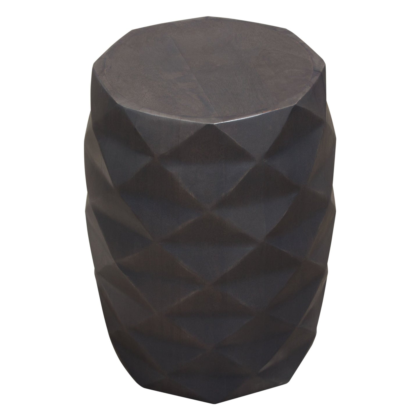 Fig Solid Mango Wood Accent Table in Grey Finish w/ Geometric Motif by Diamond Sofa