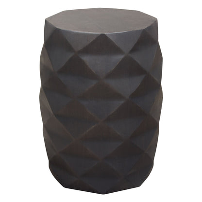 Fig Solid Mango Wood Accent Table in Grey Finish w/ Geometric Motif by Diamond Sofa
