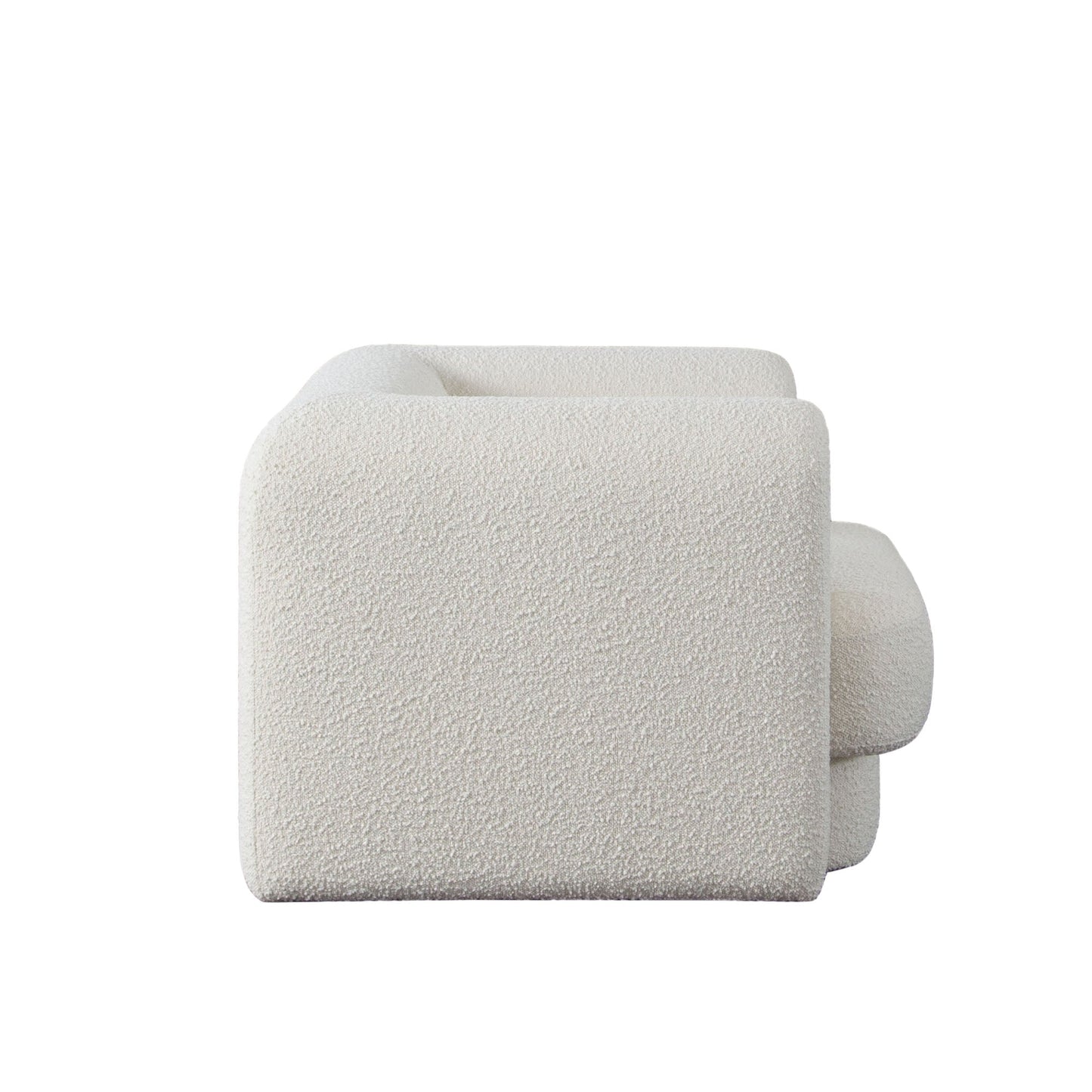 Form Chair in Ivory Boucle Fabric by Diamond Sofa