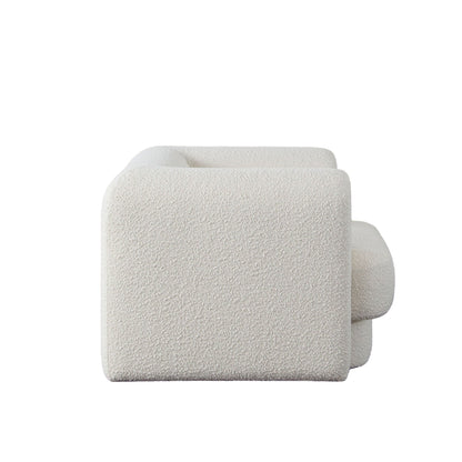 Form Chair in Ivory Boucle Fabric by Diamond Sofa
