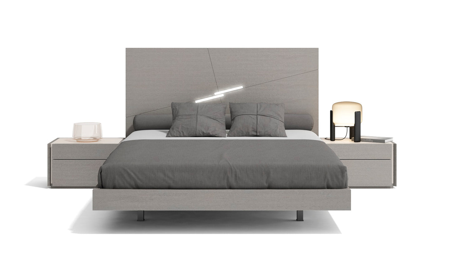 J&M Furniture Faro Queen Size Bed in Grey