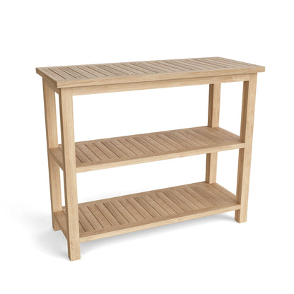 Anderson Teak Towel Console w/ 2 Shelves Table