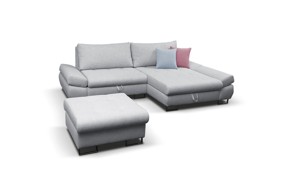 Maxima House Sectional Sleeper Sofa GREY with storage