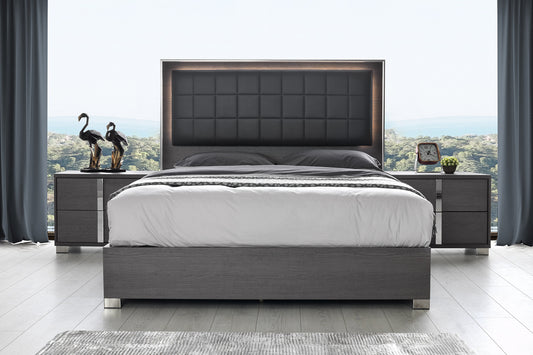 J&M Furniture Giulia Mirror in Matte Gray