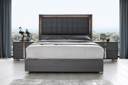 J&M Furniture Giulia King Bed in Matte Gray