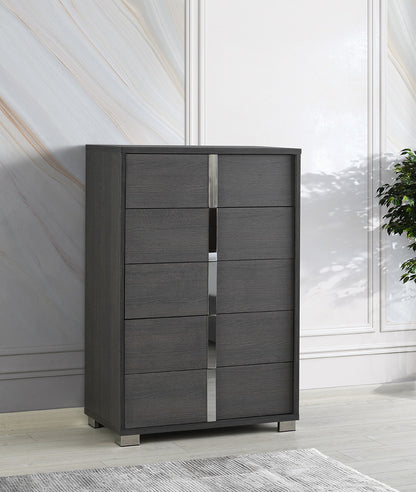 J&M Furniture Giulia King Bed in Matte Gray