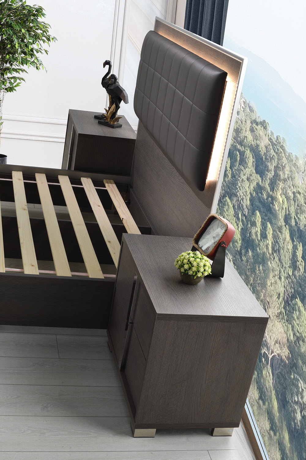 J&M Furniture Giulia Chest in Matte Gray