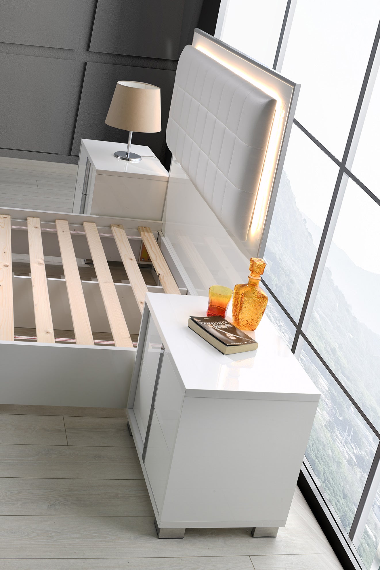 J&M Furniture Giulia Night Stand Right Facing in White