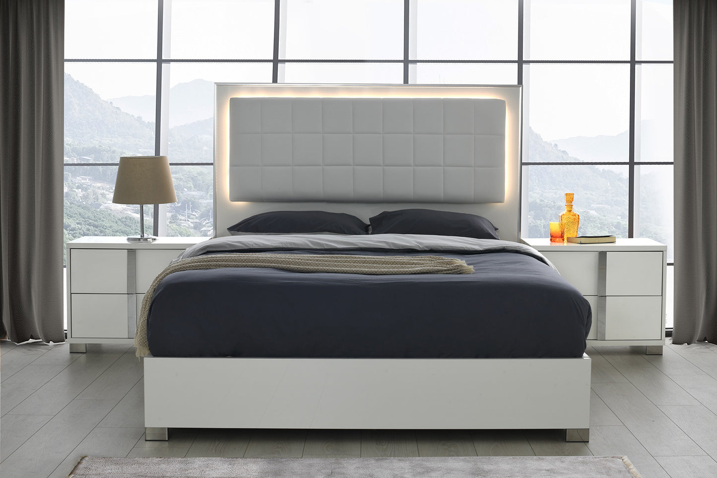 J&M Furniture Giulia Night Stand Right Facing in White