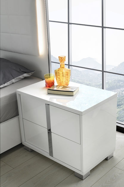 J&M Furniture Giulia Night Stand Right Facing in White