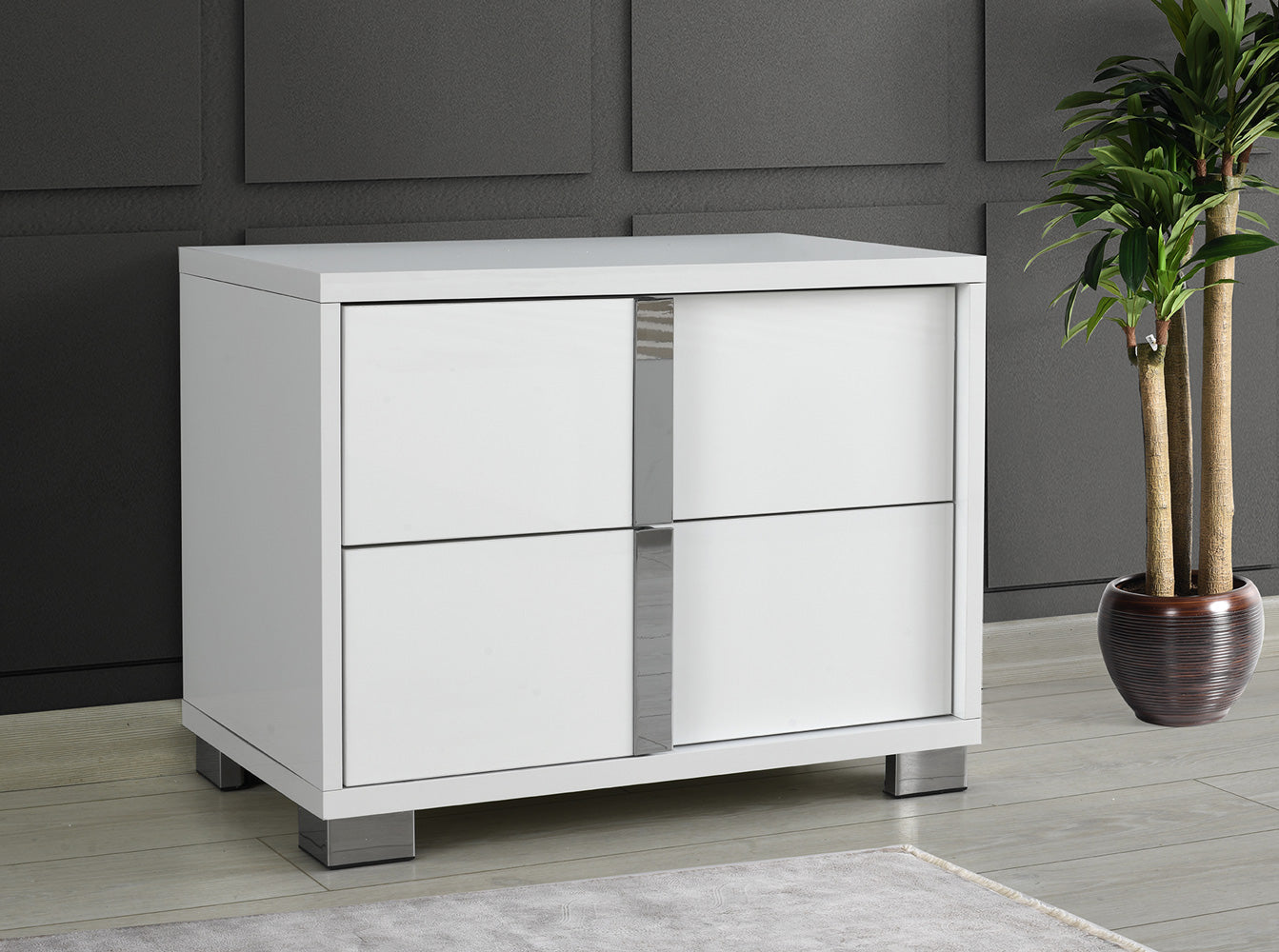 J&M Furniture Giulia Night Stand Right Facing in White