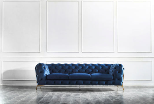 J&M Furniture Glamour Sofa in Blue