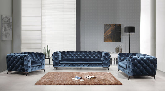 J&M Furniture Glitz Love Seat in Blue