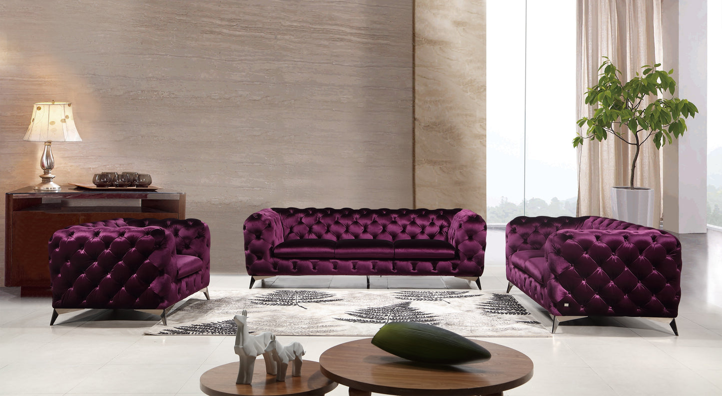 J&M Furniture Glitz Love Seat in Purple