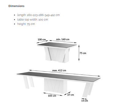 Maxima House Modern Dining Set ALETA, White Dining Table with 10 Green Chairs