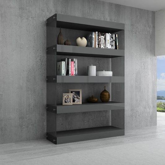J&M Furniture Cloud Curio Unit in Grey High Gloss