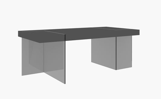 J&M Furniture Cloud Modern Dining Table in Grey High Gloss