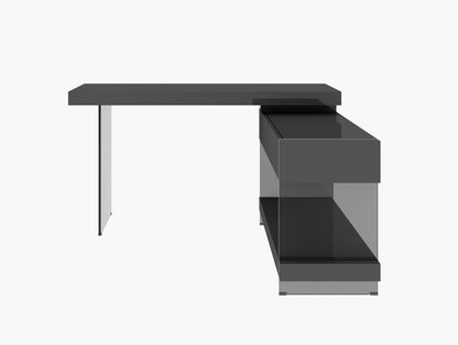 J&M Furniture Cloud Desk in Grey High Gloss