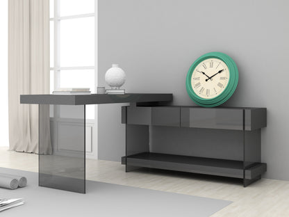 J&M Furniture Cloud Desk in Grey High Gloss