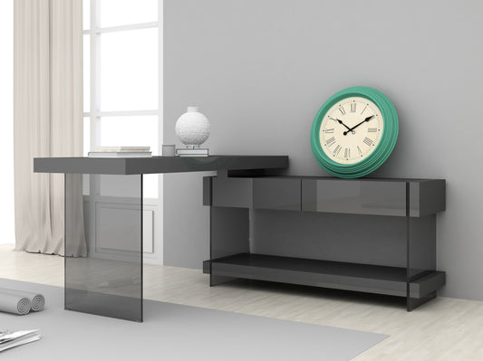 J&M Furniture Cloud Desk in Grey High Gloss