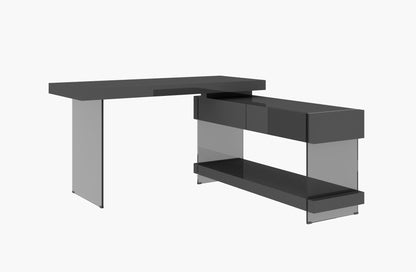 J&M Furniture Cloud Desk in Grey High Gloss