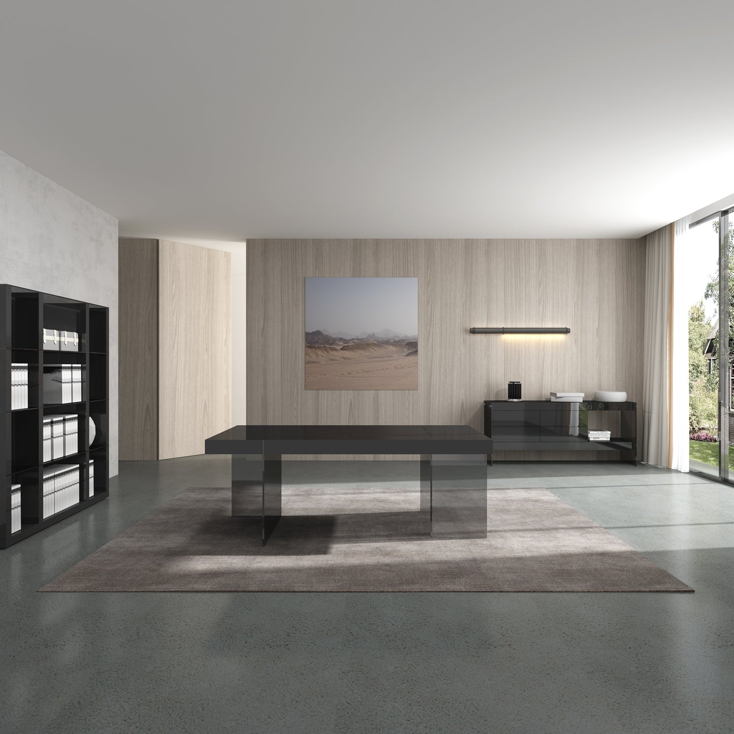 J&M Furniture Cloud Wall Unit in Grey High Gloss