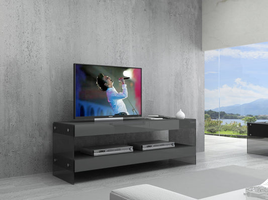 J&M Furniture Cloud Mini TV Base in Grey High Gloss