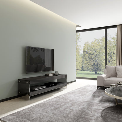 J&M Furniture Cloud TV Base in Grey High Gloss