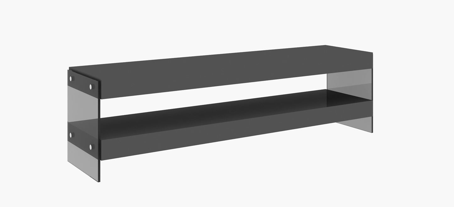 J&M Furniture Cloud TV Base in Grey High Gloss
