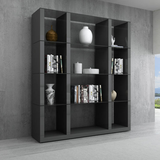 J&M Furniture Cloud Wall Unit in Grey High Gloss