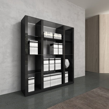 J&M Furniture Cloud Wall Unit in Grey High Gloss